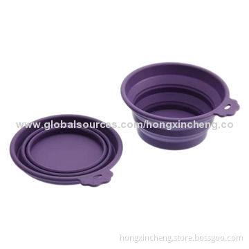 Silicone Folding Pet Bowl, 100% Food Grade Silicone, Foldable for Outdoors and Travel